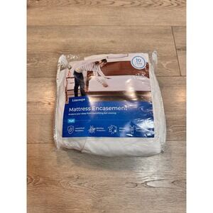 Linenspa Full Size Mattress Encasement Waterproof Bed Bug Protection White‎
